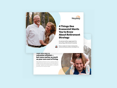 HeyDay Retirement Marketing Design ad banner ad design app ui book cover clean creative clean design clean ui design clean ui ux ebook ebook cover facebook facebook ads guide book heyday marketing minimal pdf retirement social media marketing ui ux