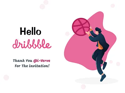 First Shot debut design dribble invites illustration thanks typography vector