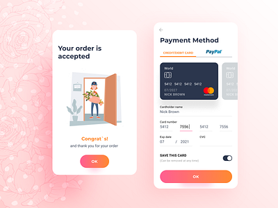 App from flower delivery service app app design clean delivery delivery app flower gradient illustration inspiration typography ui ux designer vector