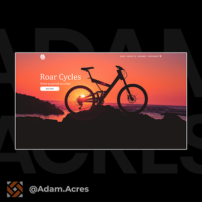 Roar Cycles - UI Landing Page Design adobe xd adobexd bike cycle ecommerce landing page design ui ux web webdesign