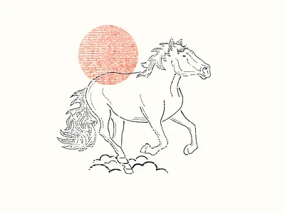 Horse Process Illustration brand distressed horse horse logo illustration nature process sun texture traditional illustration vintage weathered