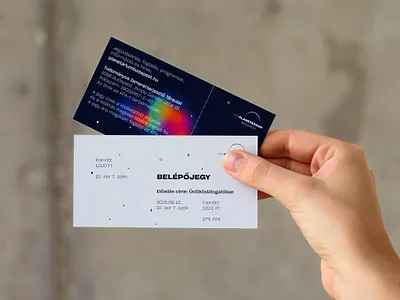 Tickets to the Planetarium Budapest cloud identity identity design logo museum nebula perforated planet planetarium space stars ticket type