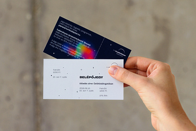 Tickets to the Planetarium Budapest cloud identity identity design logo museum nebula perforated planet planetarium space stars ticket type