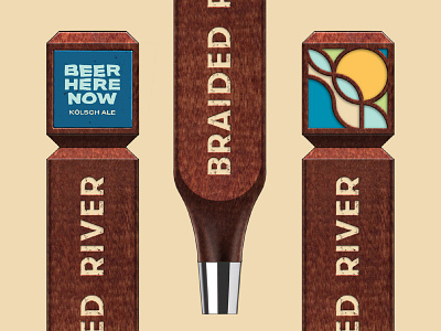 Braided River Tap Handles beer branding brewery brewery design packaging physical tap handle