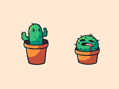 Cactus Buddies cacti cactus cactuses cartoon cartoony digital digital art digital drawing drawing flower gree photoshop plant