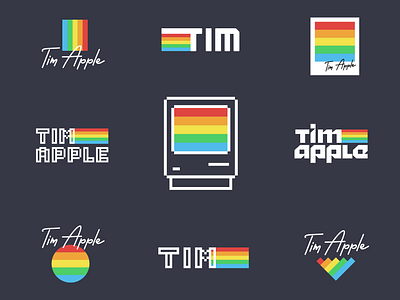 Tim Apple apple apple computers apple pencil design hand lettering icon iconography illustration ipad pro lettering logo logos rainbow retro time apple type typography vintage