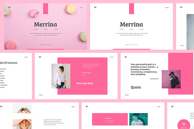 Merrina - Brand Guideline Powerpoint blogging book brand branding brochure catalog fashion guide guidelines manual mood board nude nuetral pitch deck powerpoint pptx presentation style visual style