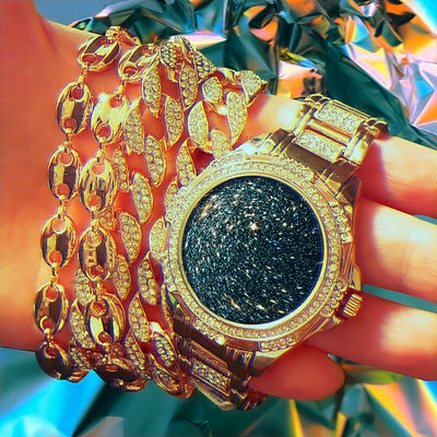 Why Bling, When Time Travel? bling decorate galaxy home interior jewellery nasa poster science space stars watches