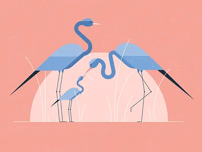 Monday Blues animals birds bluecrane character characterdesign crane flat graphic illustration texture vector wildlife