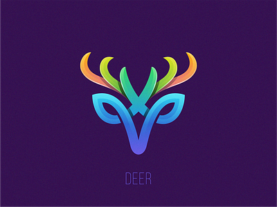 Deer animal animallogo branding deer deer logo design dribbble fullcolors gradient head horn icon light mark modern simple symbol vector