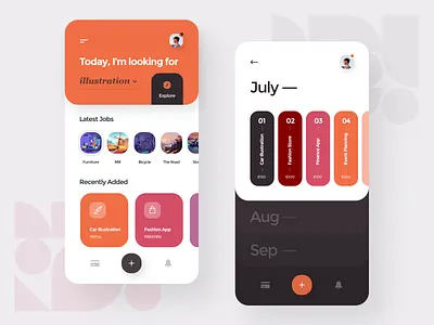 Freelancer— calendar dashboard freelance freelancer interface mobile app project story submit ui ux web design