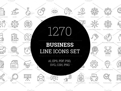 1270 Business Line Icons filled icon icon set icons icons pack line minimalist outlines stroke thin vector