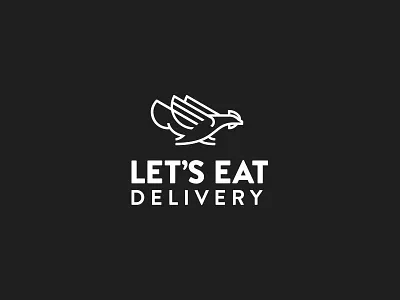 Let's Eat Logo bird chicken icon logo monoweight
