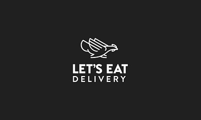 Let's Eat Logo bird chicken icon logo monoweight