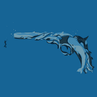 Revolver adobeillustrator animals digitalart diver diving dolphin drawing illustration illustrator ocean orca revolver seal vector whales