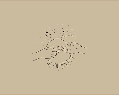 Feather & Twine Brand Illustration astrology branding hands illustration stars wedding