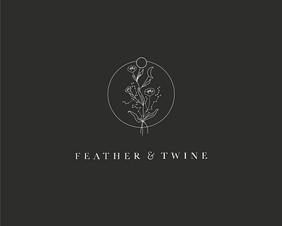 Feather & Twine Logo brand design branding florals illustration logo