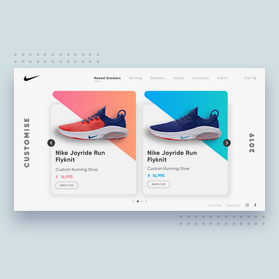 Nike Shoes card approach design product product design shoes showcase ui visual design