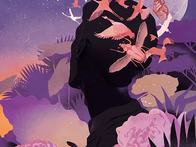 Believe digital editorial eleni debo folioart illustration landscape nature surreal texture wildlife