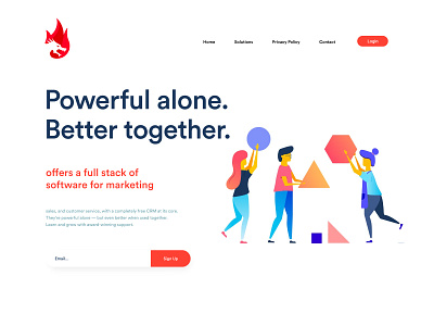 Small business landing hero v2 clean design clean ui colorful landing page concept landing page design landing page ui