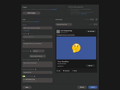 Facebook Ads Manager in the Dark, So Dark... adobe ads dark dark mode dark theme design facebook facebook ads manager sketch ux ui