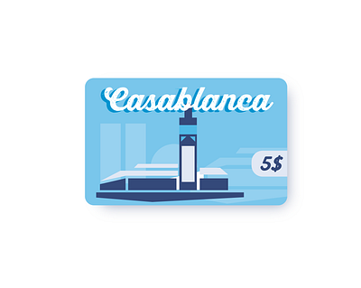 Casablanca city card card design casablanca colors design graphic illustration postal card