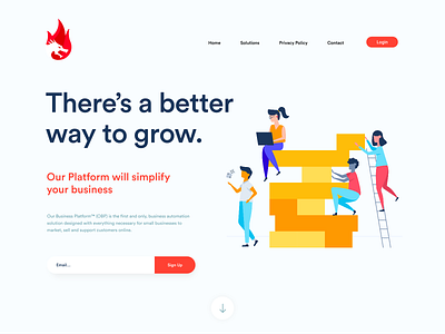 Small business landing hero v1 clean design clean ui colorful landing page concept landing page design landing page ui