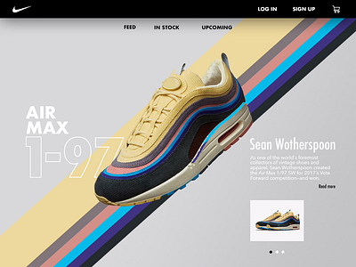 Nike Air Max 1/97 adobe photoshop air max 97 art design designer digital inspiration landing page layout mock up nike photoshop sean wotherspoon ui design uiux uiux designer user experience ux design web design website