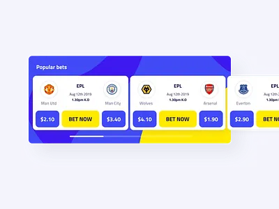 Betting Widget cards design flat minimal product design sport typography ui ux web