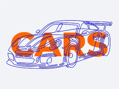 FAST 🏎 blue branding car design fast illustration iteo iteoteam linear oneline vector 插图