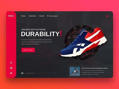 Shoe Store- Header Exploration animation colorful design graphic design header exploration hero image interaction minimal motion graphics nike rebound shoe store ui user experience user interface ux web website