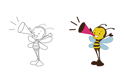 Bee Cartoon Character bee bee adorable bee character bee pose cartoon cartoon comic character mascot cute bee illustration portfolio vector