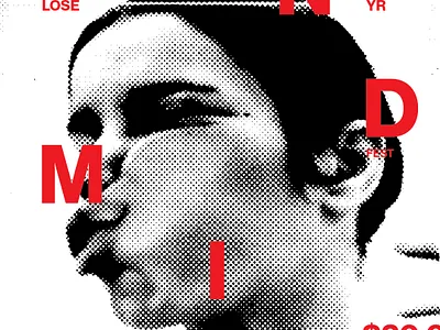 Lose Yr Mind 1 of 3 collage halftone mind pnw poster typography