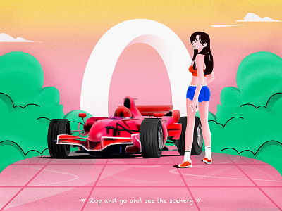 Trip car illustration number scene sport trip