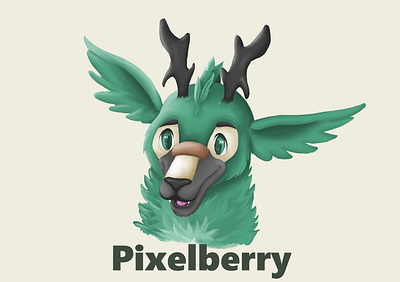 Pixelberry, the peryton berry bird character characterdesign deer hybrid peryton pixel