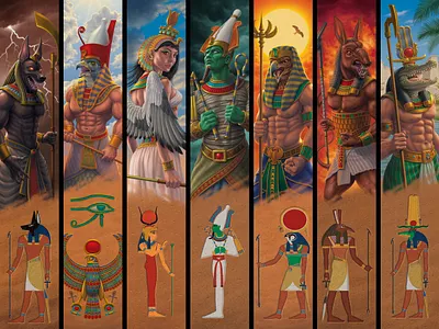Zox - Gods of Egypt character collection conceptual deities egypt gods hieroglyphs illustration myth photoshop set wristbands zox