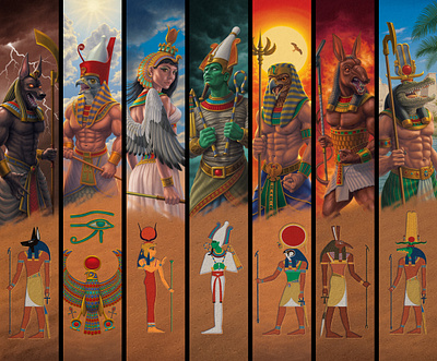 Zox - Gods of Egypt character collection conceptual deities egypt gods hieroglyphs illustration myth photoshop set wristbands zox