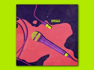 Mic album artwork album cover album cover design ghetto gun violence hip hop illustration microphone minimalism poster design urban urban art