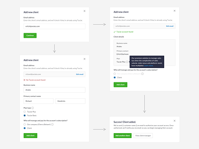 Conditional Invitation Flow b2b invitation invitations modal taxjar ux