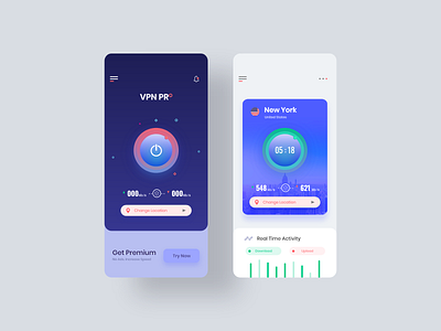 VPN App UI Design adobe xd blue clean colors country creative dark design experience green photoshop security ui uiux uiuxdesign ux vector vpn