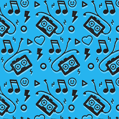 90s Music Pattern 90s graphicdesign illustration jams music patterns