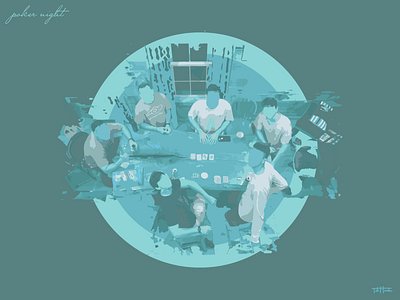 Poker Night cards game illustration night poker poker chips room table tournament vector weekend