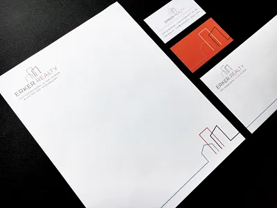 Erker Realty Branding branding businesscard bussines card design envelope design illustration letterhead logo real estate realestate typography vector