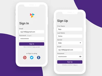 Sign up page design flat logo minimal ui ux web