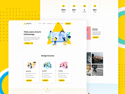 Web Design for Aspira (Concept) adobe xd aspira branding design educational educational website flat graphicdesign illustration illustration art ui uidesign uiux user interface ux uxdesign web web design webdesign