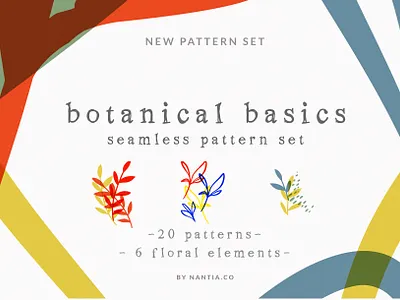 Botanical Basics pattern set botanical art botanical pattern design illustration seamless patterns