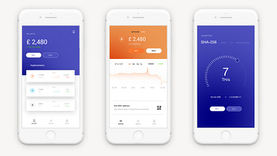 Cryptocurrecy Concept app design flat minimal mobile ui ui ux