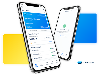 Clearcover Mobile App - V2 Launch android app clean clearcover design insurance insurance company ios mobile modern product design ui ui design ux ux design