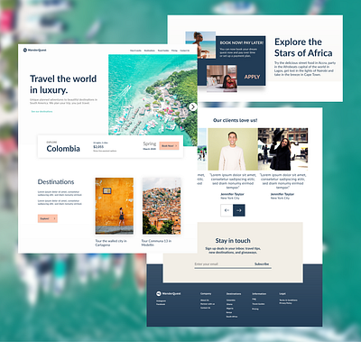 WanderQuest Mockup hero holiday landing product product design tourism travel trip ui uiux ux website