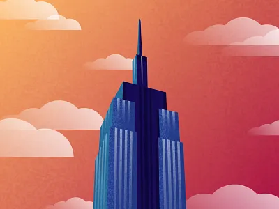 Looking Up in NYC - 3 architecture flat design illustration nyc texture vector